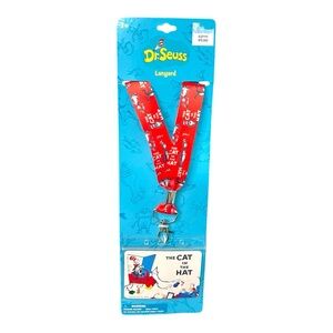 Dr. Seuss Red Cat in the Hat Lanyard with ID Holder